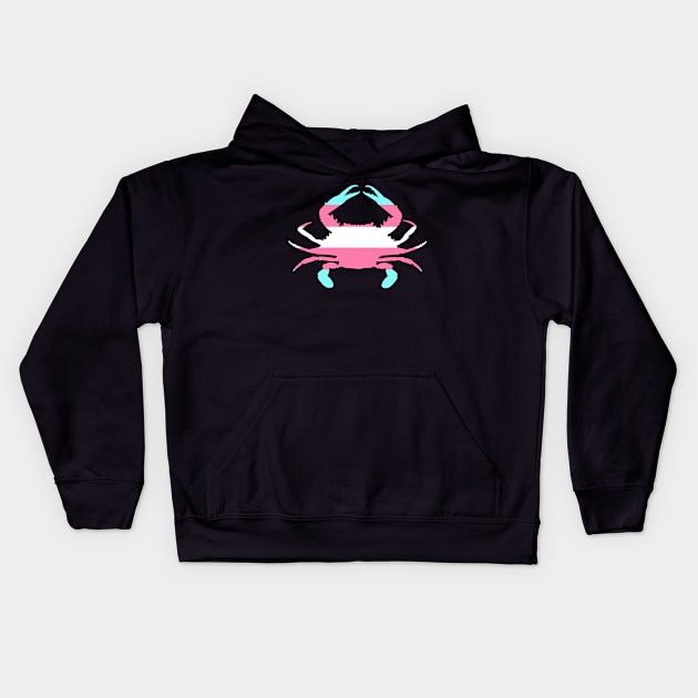 Blue Crab: Transgender Pride Kids Hoodie by ziafrazier